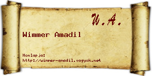 Wimmer Amadil névjegykártya